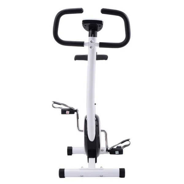 Vélo d’Appartement Fitness Musculation Vélo d’Exercice Hauteur Réglable avec Moniteur LCD Noir et Blanc