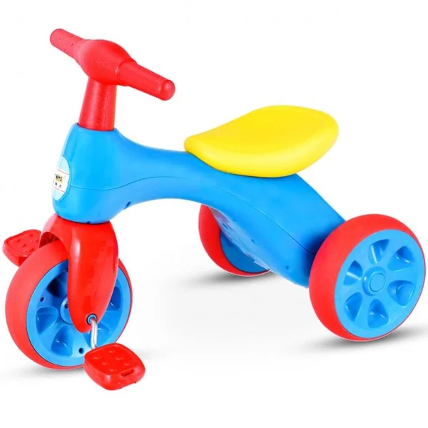 Vélo d’équilibre pour enfant Tricycle pour enfant avec pédales Klaxon en HDPE, 57x34x42cm, Rose-violet