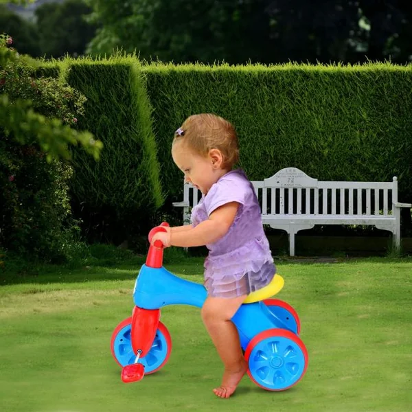 Vélo d’équilibre pour enfant Tricycle pour enfant avec pédales Klaxon en HDPE, 57x34x42cm, Rose-violet