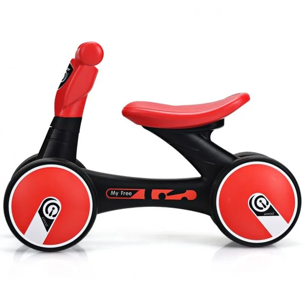 Vélo d’équilibre sans pédales pour enfant Draisienne pour enfants de 1-3 ans, en HDPE-PP-EVA, 58x30x40cm, Rouge et noir