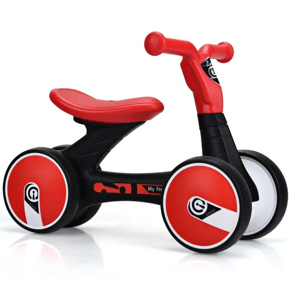 Vélo d’équilibre sans pédales pour enfant Draisienne pour enfants de 1-3 ans, en HDPE-PP-EVA, 58x30x40cm, Rouge et noir