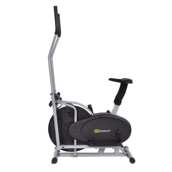 Vélo elliptique 2 en 1 Vélo d'appartement, Appareil de fitness avec écran siège à hauteur réglable, 94x58x155cm