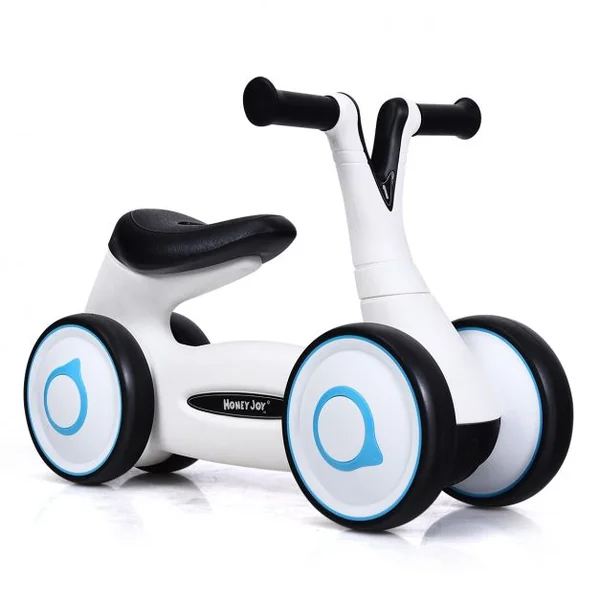 Vélo Trotteur pour Enfant de 12 à 36 mois sans Pédales Guidon Réglable Capacité 20 kg en PP+PVA 59x29x40cm Blanc