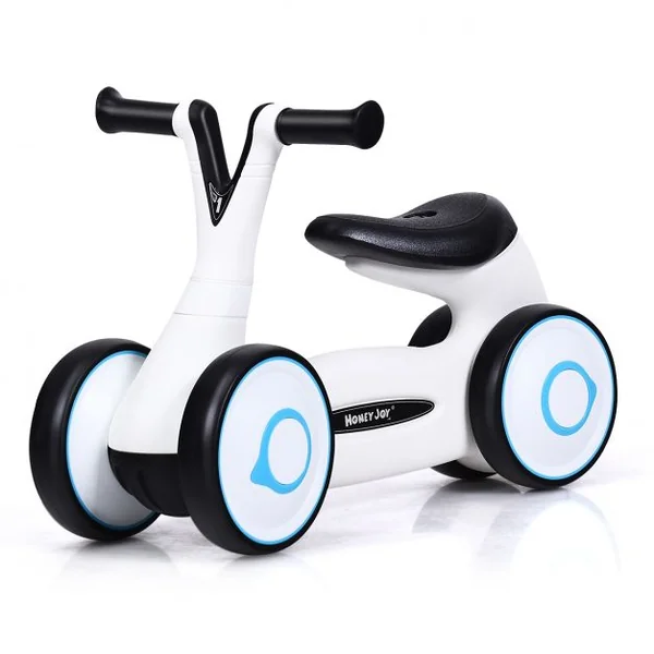 Vélo Trotteur pour Enfant de 12 à 36 mois sans Pédales Guidon Réglable Capacité 20 kg en PP+PVA 59x29x40cm Blanc