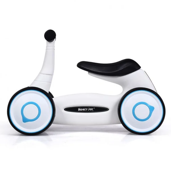 Vélo Trotteur pour Enfant de 12 à 36 mois sans Pédales Guidon Réglable Capacité 20 kg en PP+PVA 59x29x40cm Blanc