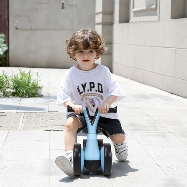 Vélo Trotteur pour Enfant de 12 à 36 mois sans Pédales Guidon Réglable Capacité 20 kg en PP+PVA 59x29x40cm Bleu
