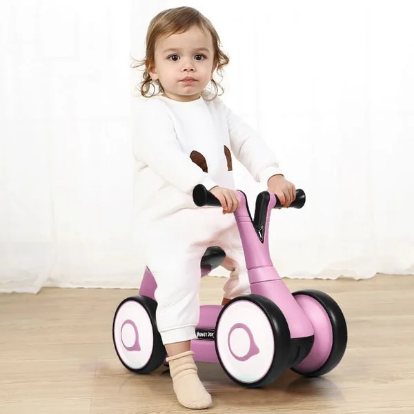 Vélo Trotteur pour Enfant de 12 à 36 mois sans Pédales Guidon Réglable Capacité 20 kg en PP+PVA 59x29x40cm Rose