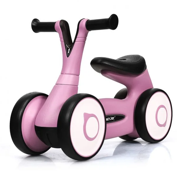 Vélo Trotteur pour Enfant de 12 à 36 mois sans Pédales Guidon Réglable Capacité 20 kg en PP+PVA 59x29x40cm Rose