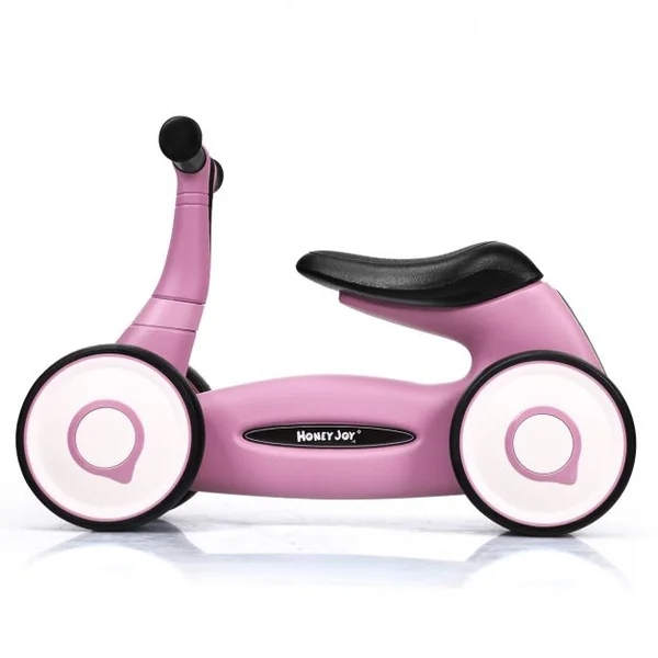 Vélo Trotteur pour Enfant de 12 à 36 mois sans Pédales Guidon Réglable Capacité 20 kg en PP+PVA 59x29x40cm Rose