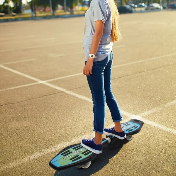 Waveboard Planche à Roulettes pour Enfants 2 Roues Colorées Sac de Transport Capacité 70kg, 86x23x11,5cm, Bleu