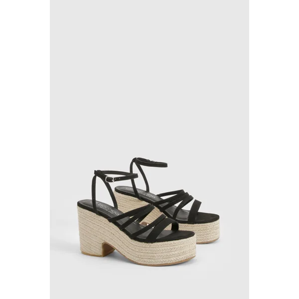 Wide Fit Strappy Low Wedge
