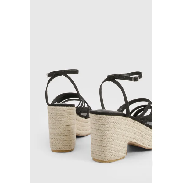 Wide Fit Strappy Low Wedge
