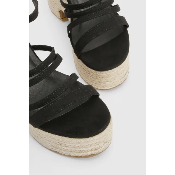 Wide Fit Strappy Low Wedge