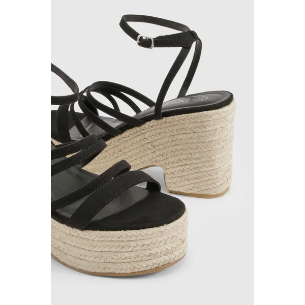 Wide Fit Strappy Low Wedge
