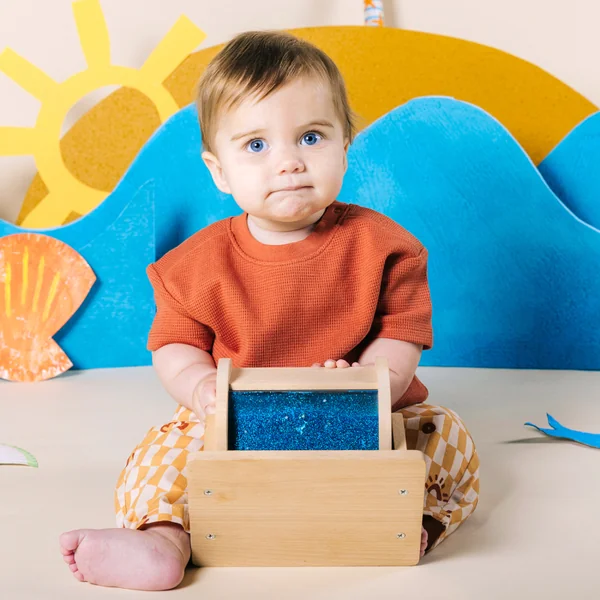 Wooden sensory wheel for baby