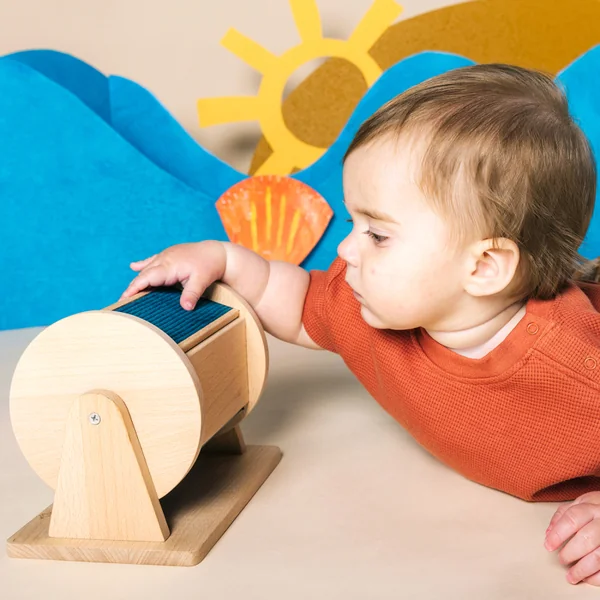 Wooden sensory wheel for baby