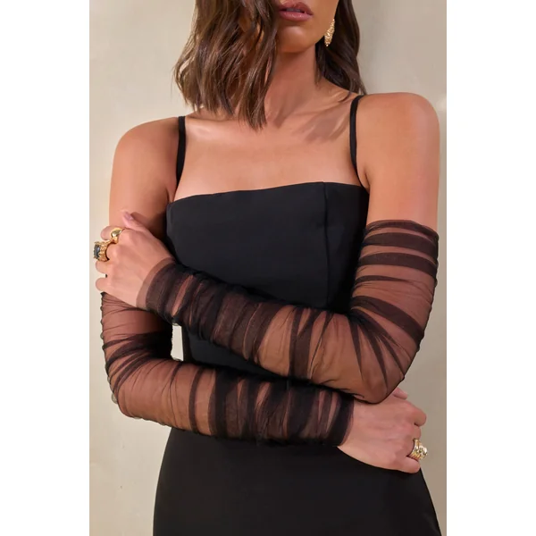 Zavira | Manches longues en mesh noir