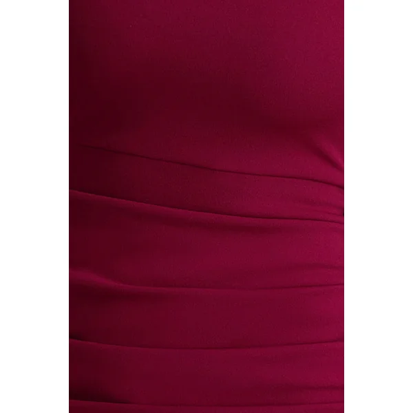 Zaya | Mini-robe bordeaux à manches longues avec drapé