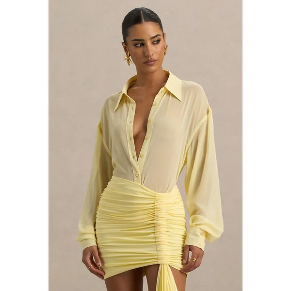Zinna | Chemise à décolleté plongeant en citron