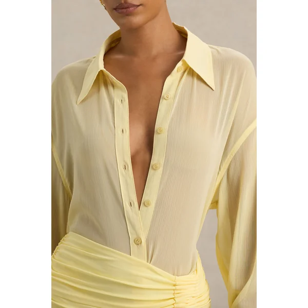 Zinna | Chemise à décolleté plongeant en citron