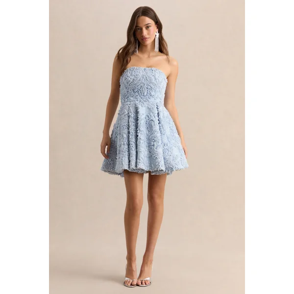 Zosia | Mini-robe bandeau en maille bleue