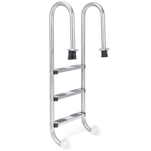Échelle de Piscine Échelle de Sécurité pour Piscine 3 Marches Antidérapantes 1320 x 500 x 260 mm en Acier Inoxydable