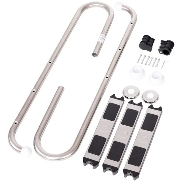 Échelle de Piscine Échelle de Sécurité pour Piscine 3 Marches Antidérapantes 1320 x 500 x 260 mm en Acier Inoxydable