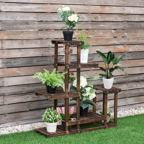 Étagère de livres Bibliothèque Etagère Plante Etagère Rangement en Bois 100x25x97cm