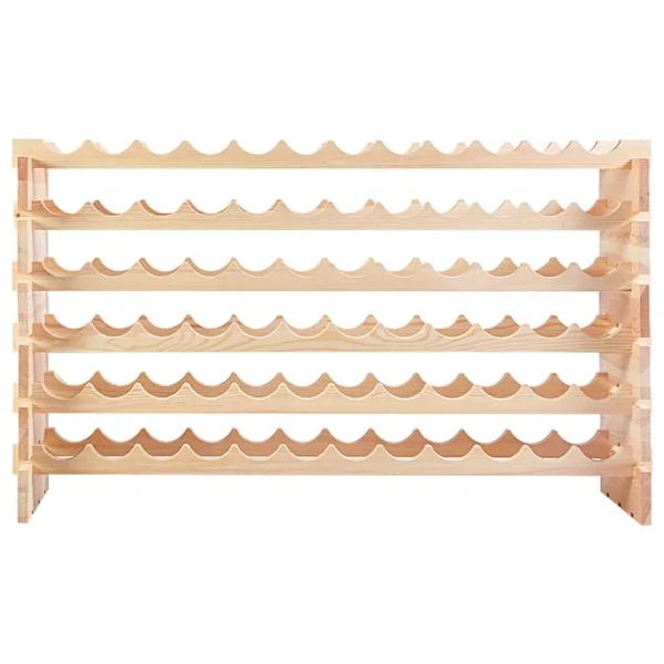 Étagère à Vin Casier à 72 Bouteilles en Bois de Pin Robuste Modulable 119 x 29 x 71,5 CM