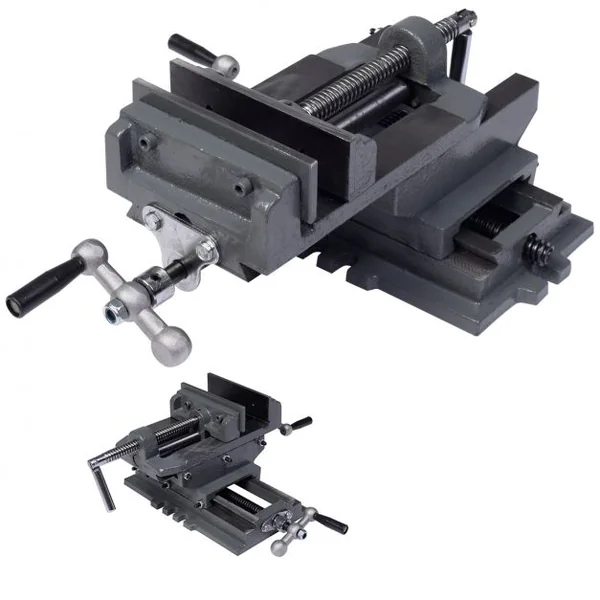 Étau d'établi 2 axes Étau à croix Empan 85mm pour perceuse à colonne Transversal 130mm Noir